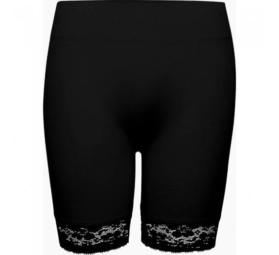 Lange Sømløse Decoy Indershorts Med Blonder, Sort, Str. S/M