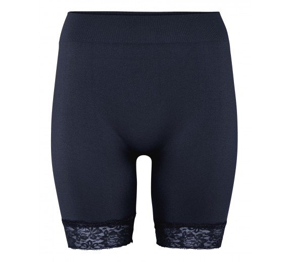 Lange Sømløse Decoy Indershorts Med Blonder, Navy, Str. S/M