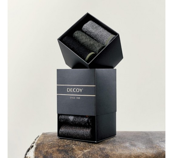 DECOY Glitter Socks in a box 3-pak - Oliven grøn str. 37-41