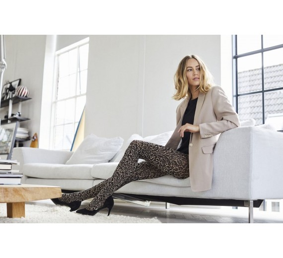 70 denier strømpebukser med leopard print Decoy str. m/l 40-42