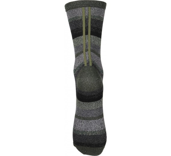 Decoy glimmerstrømper, stribede, grøn, str. 37-41