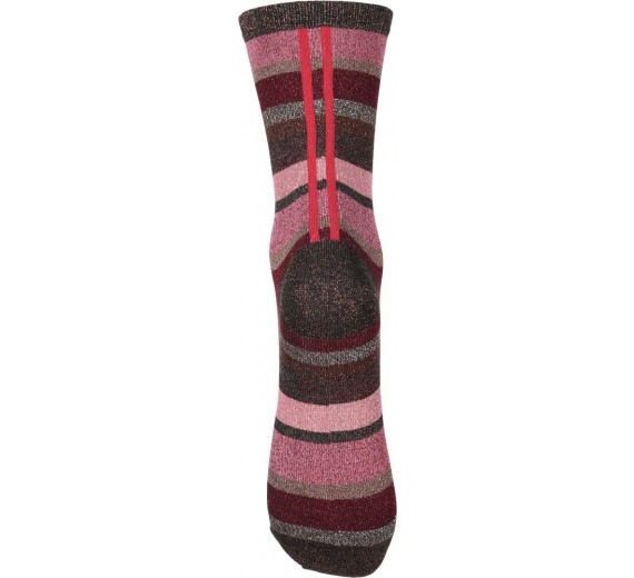 Decoy glimmerstrømper, stribede, rosa, str. 37-41