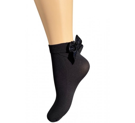 Decoy Sort Nylon-Ankelstrømpe. One-size