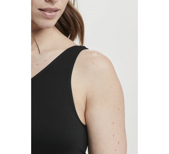 Decoy top med brede stropper, dame, sort, str. medium