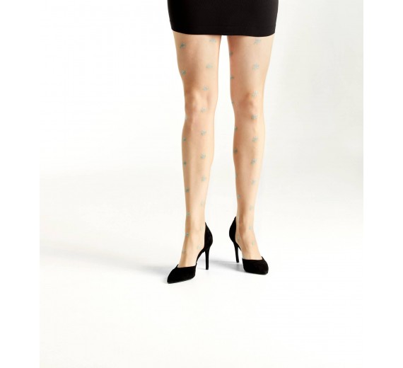 DECOY tights flowers 19den - Golden str. 3XL DECOY tights flowers 19den - Golden str. 3XL