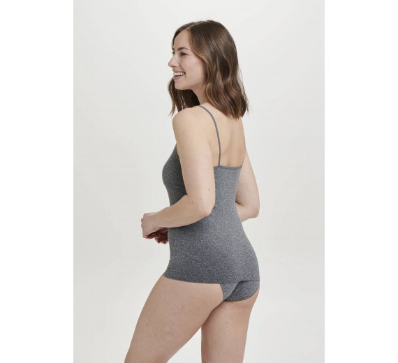 Decoy top med smalle stropper, dame, grå, str. small