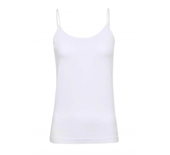 Decoy top med smalle stropper, dame, hvid, str. small