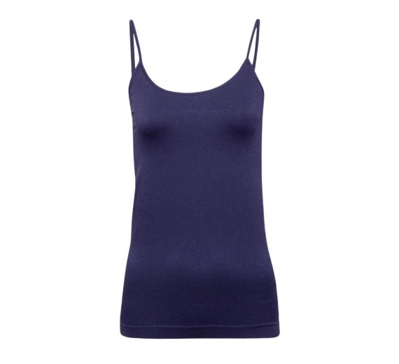 Decoy top med smalle stropper, dame, blå, str. medium