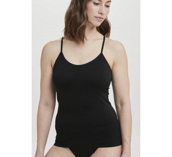 Decoy top med smalle stropper, dame, sort, str. medium