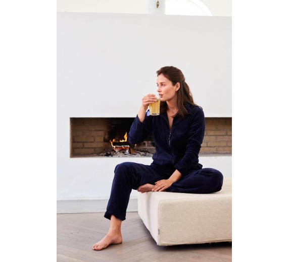 Velour Hjemmesæt fra Decoy, Navy blå str. 2X-Large