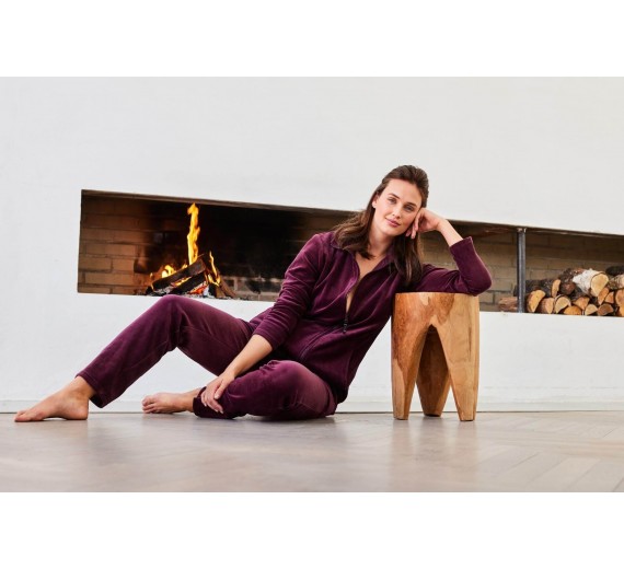 Velour Hjemmesæt fra Decoy, Bordeaux Rød str. Medium