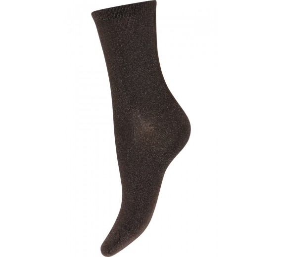 Brune Decoy Viskose Glitterstrømper, Str. 37-41