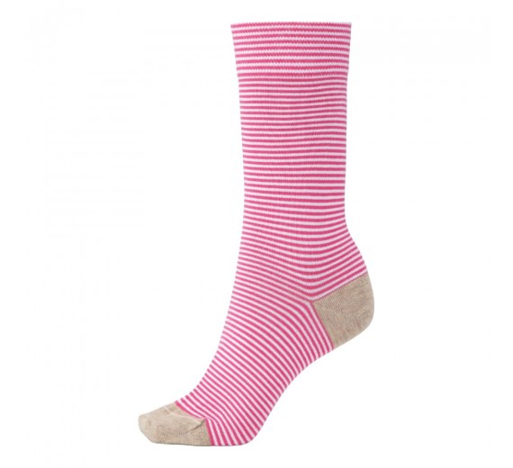 Bomulds Strømpe fra CPH Sock Company - Pink Striber str. 36-39