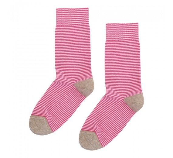 Bomulds Strømpe fra CPH Sock Company - Pink Striber str. 36-39