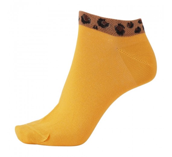 Korte ankelstrømper fra Socks CPH - Orange Leopard str. 36-39