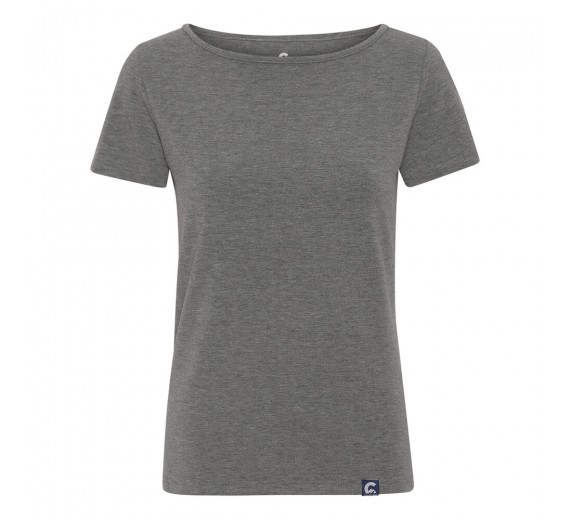 T-shirt i merinould, dame, Coastland of Denmark, grå, str. XL