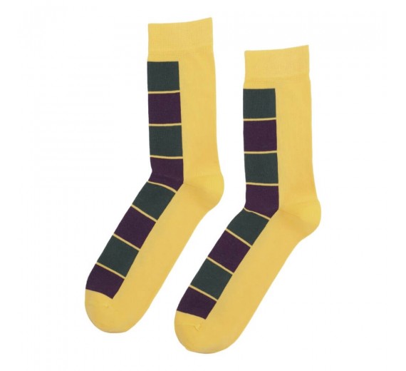 Socks CPH herrestrømper med tern, gul, str. 45-48