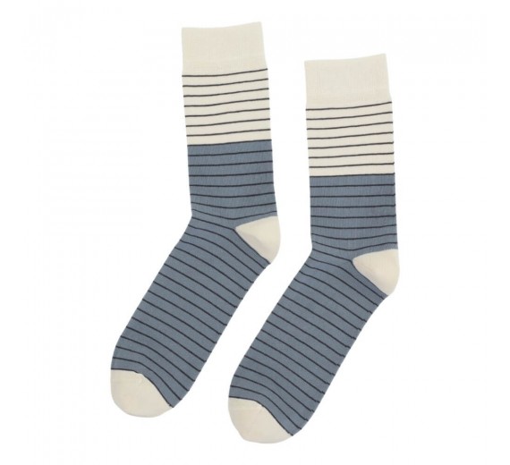 Socks CPH herrestrømper med striber, blå / hvid, str. 40-44