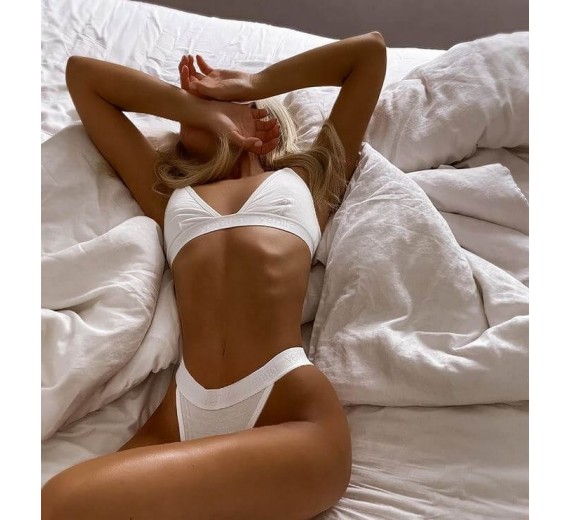 Bambus BH hvid Str. XL