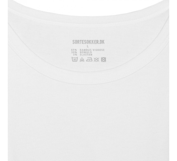 Hvid bambus t-shirt str. large