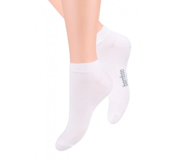 Hvide Bambus Ankelstrømper (Korte Strømper), Str. 44-46