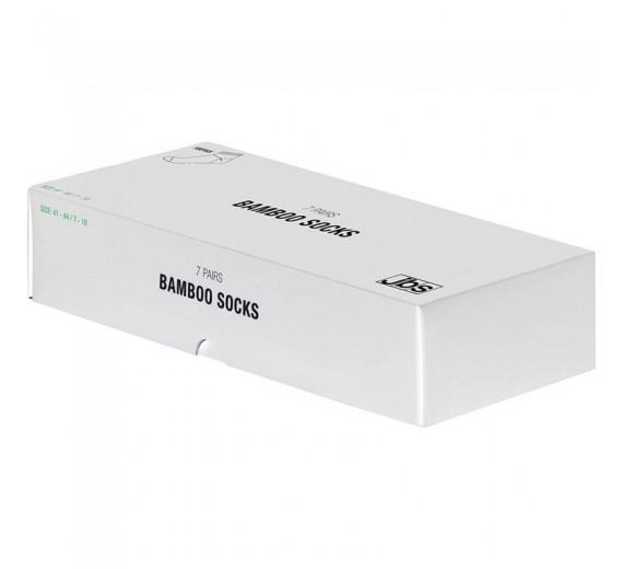 7 Par Hvide JBS Bambus Ankelsokker I Gaveæske, Sort Str. 37-40