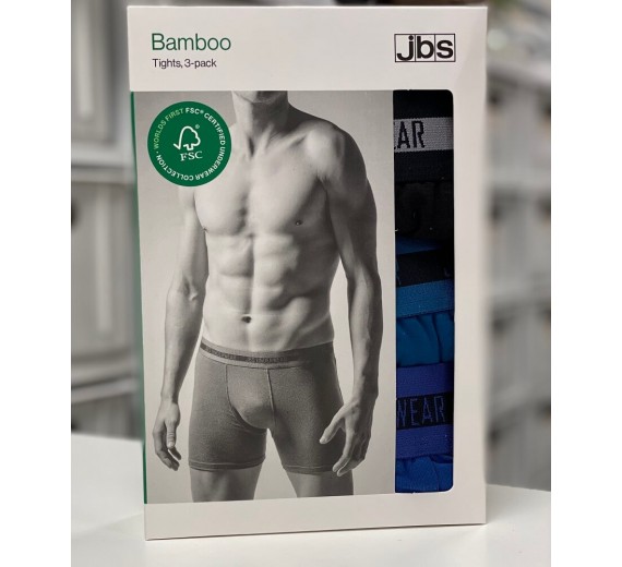 3-Pak JBS Bambus Tights, Sort, Blå, Grøn. Str. Large