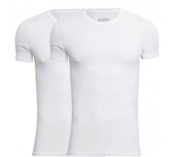 JBS Bambus T-Shirts 2-Pak Hvid Rund Hals Str. 2XL