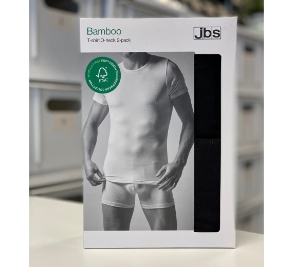 JBS Bambus T-Shirts 2-Pak Rund Hals - Sort, Str. Medium