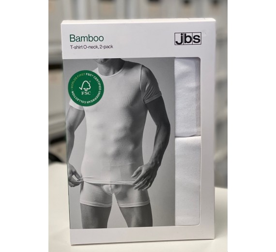 JBS Bambus T-Shirts 2-Pak Hvid Rund Hals Str. Large