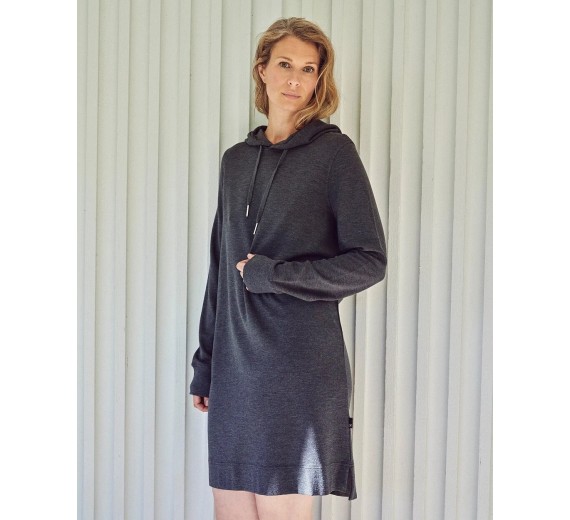 JBS of Denmark Bambus Hoodie Dress Mørkegrå, Str. Medium