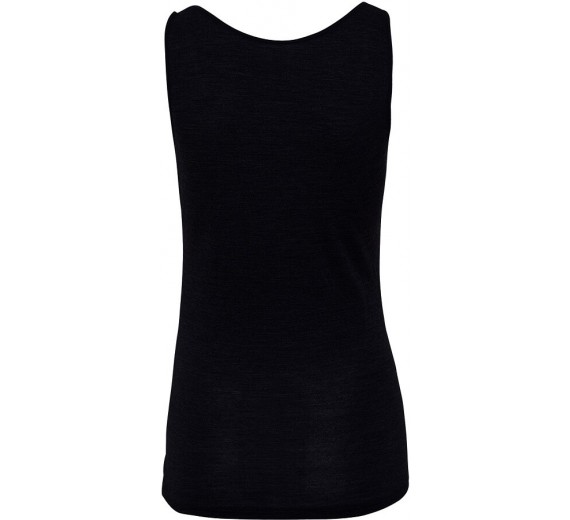 JBS of Denmark top wide strap i uld, bambus & silke, sort - Medium