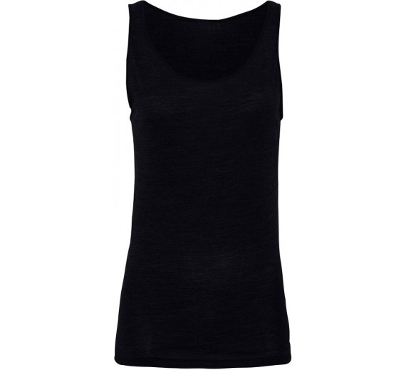 JBS of Denmark top wide strap i uld, bambus & silke, sort - Str. XL
