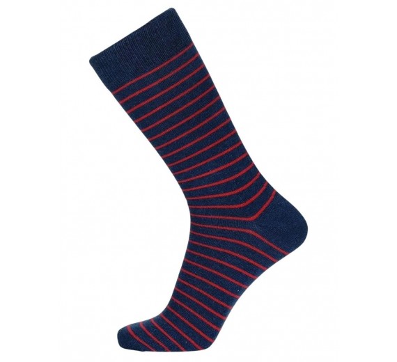 JBS sokker, blå med røde striber, str. 40-47