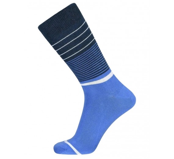 JBS sokker, blå med striber, str. 40-47