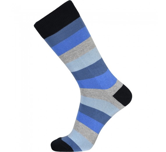 JBS sokker med blå og grå striber - Str. 40-47