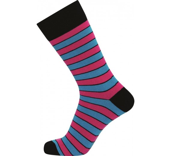 JBS sokker med lyserøde og blå striber - Str. 40-47