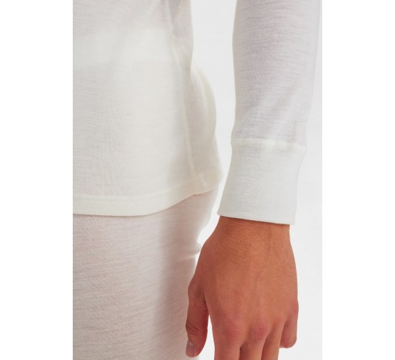 Langærmet t-shirt i 100% merino uld til mænd, JBS, hvid, str. 2XL