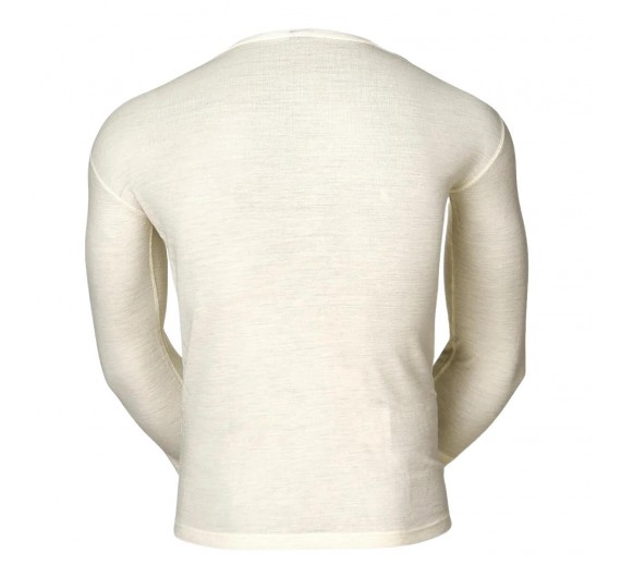 Langærmet t-shirt i 100% merino uld til mænd, JBS, hvid, str. small 