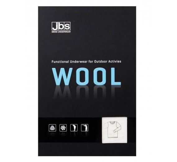 Langærmet t-shirt i 100% merino uld til mænd, JBS, hvid, str. 2XL