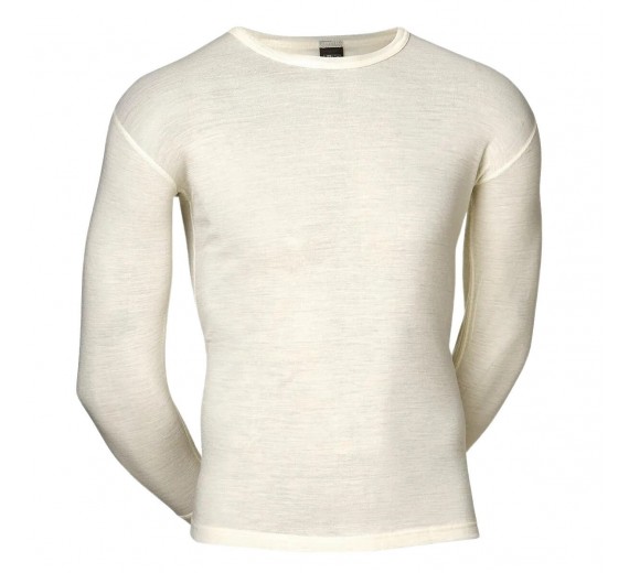 Langærmet t-shirt i 100% merino uld til mænd, JBS, hvid, str. medium