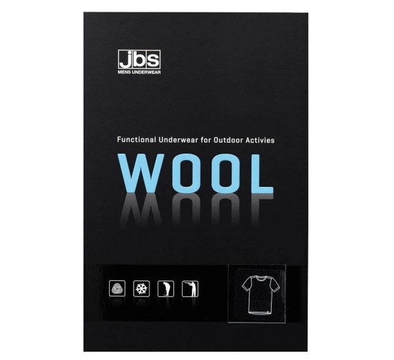JBS t-shirt i 100% merino uld til mænd, sort, str. medium
