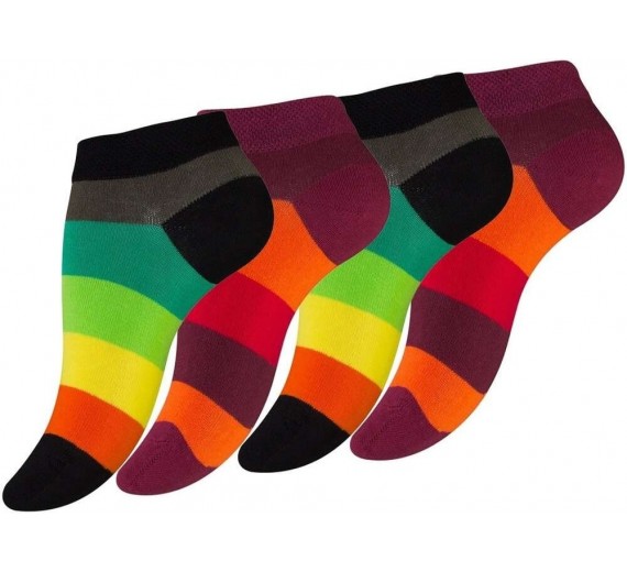 Ankelstrømper Damer 4-pak Rainbow - Str. 39-42