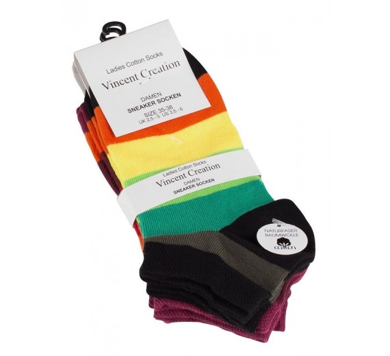 Ankelstrømper Damer 4-pak Rainbow - Str. 35-38