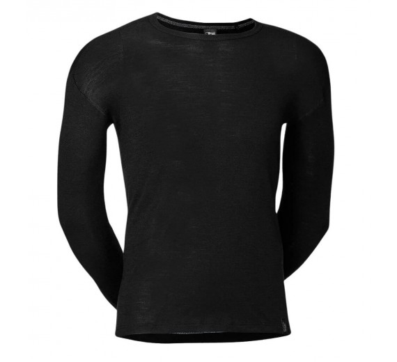 Langærmet t-shirt i 100% merino uld til mænd, JBS, sort, str. 2XL