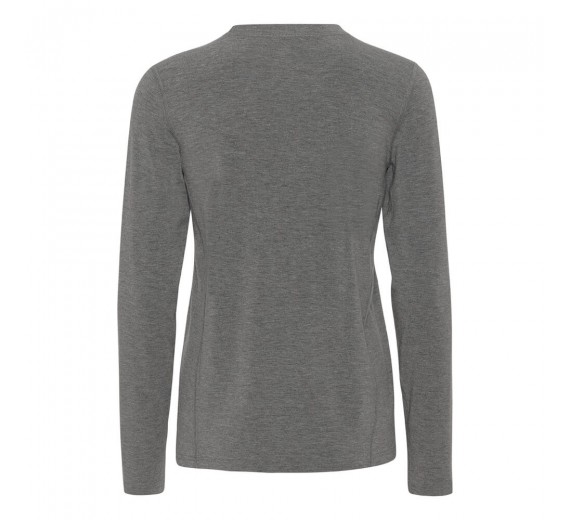 Langærmet t-shirt i merino uld, dame, Coastland of Denmark, grå, str. small