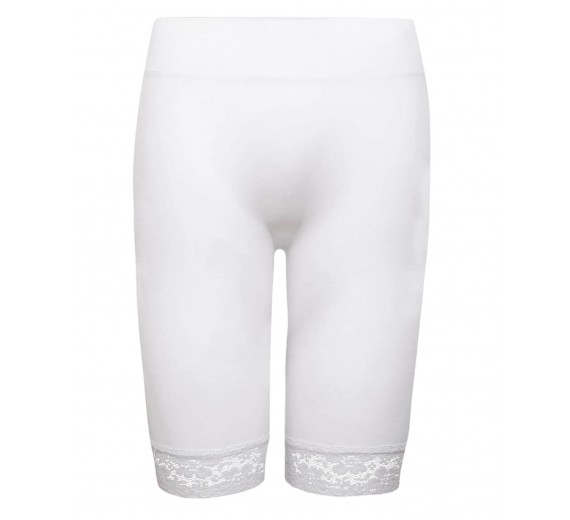 Lange Sømløse Decoy Indershorts Med Blonder, Hvid, Str. XL