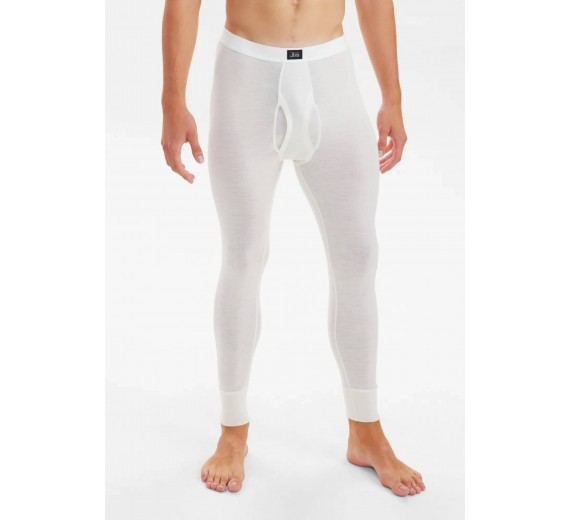 Lange underbukser i 100% merino uld til mænd, JBS, hvid, str. large