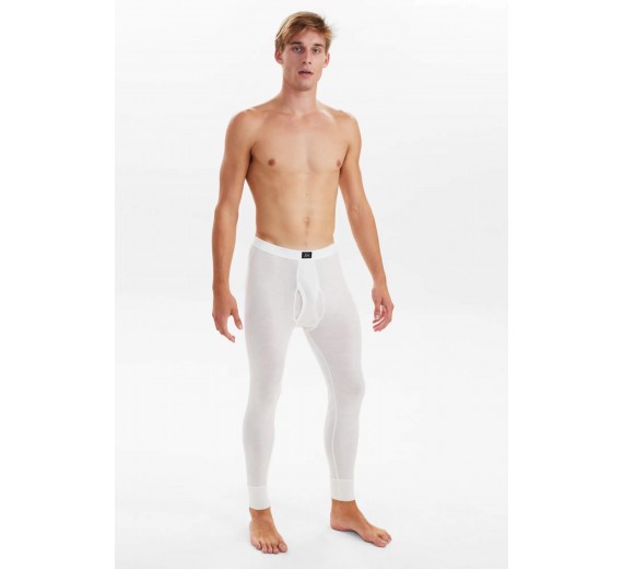 Lange underbukser i 100% merino uld til mænd, JBS, hvid, str. large