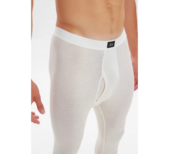 Lange underbukser i 100% merino uld til mænd, JBS, hvid, str. small
